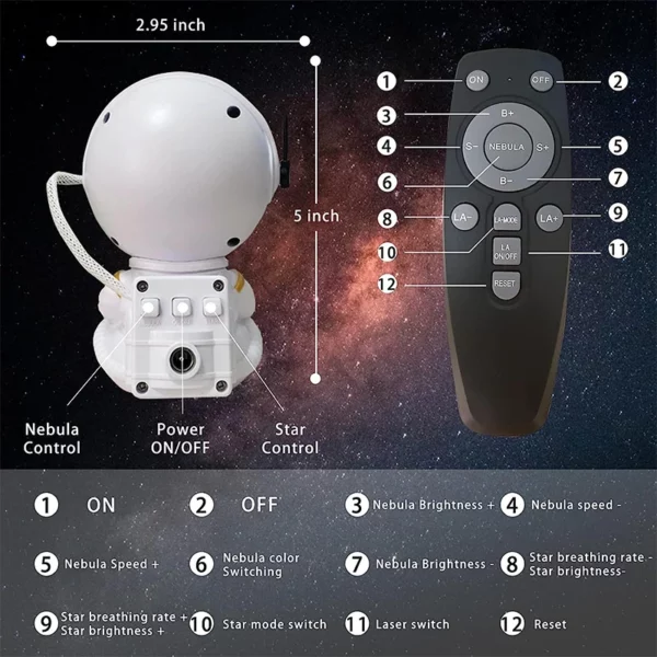 Astronaut Light Galaxy Projector LED Starry Sky - Image 2