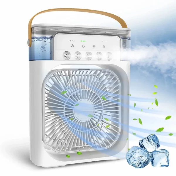 3 In 1 Fan Air Conditioner/Humidifier USB LED Night Light For Home