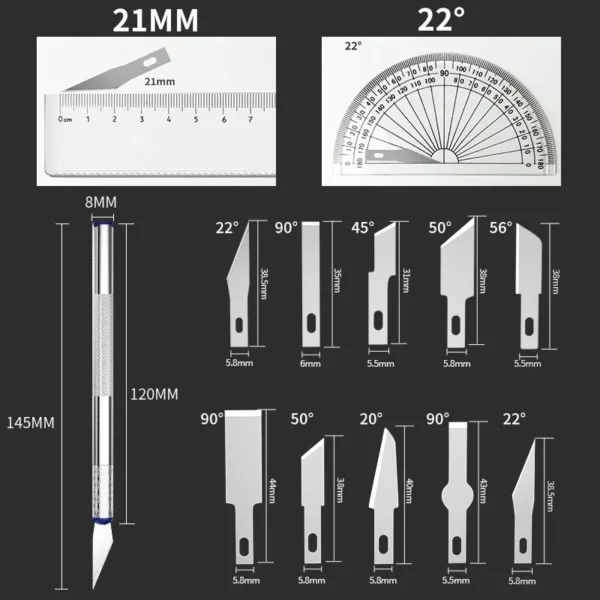 13Pcs Metal Non-Slip Precision Carving Knife - Image 4