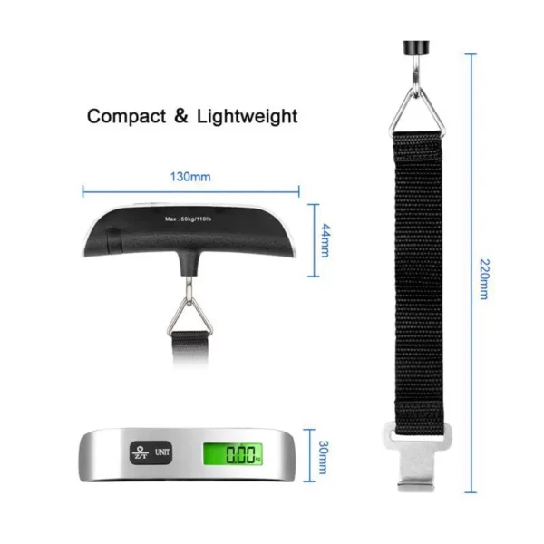 Portable Travel Scale Digital LCD Display 110lb/50kg - Image 2