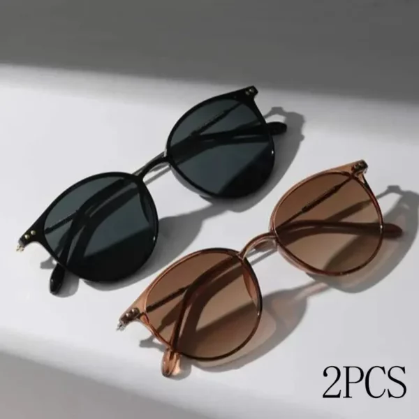 2 Pairs Cute Vintage Small Round Sunglasses