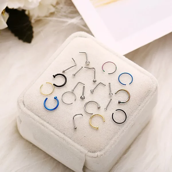 22-Piece Set Fake Nose Ring/Earrings Fashion - Image 5