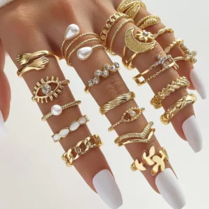 Beautiful & Elegant Women's Rings (22-Pieces/Set)