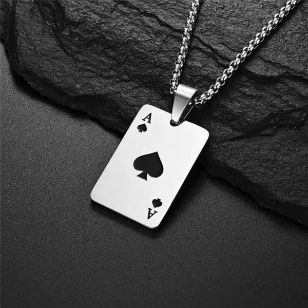 2-Piece Stainless Steel Ace of Spades Jewlery Set - Image 5