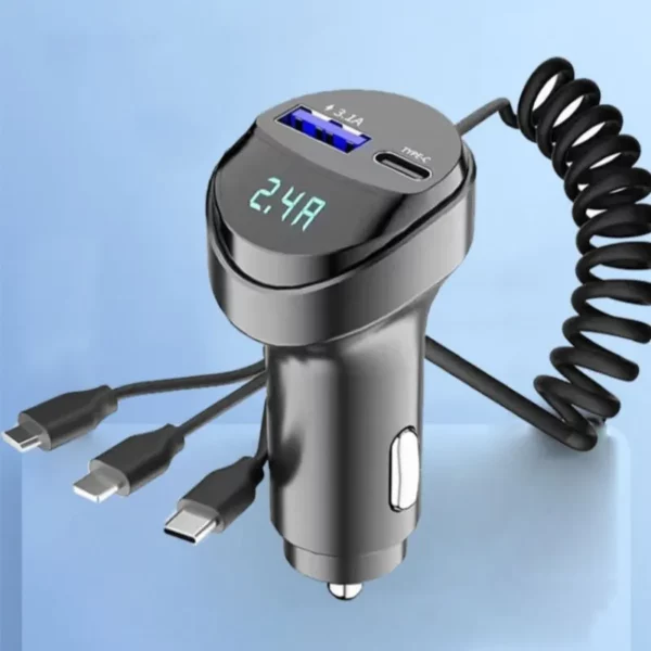 3-in-1 Fast-Charging Adapter with Voltage Display