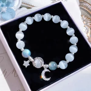 Beautiful Blue Purple Opal Stone Bracelet For Women