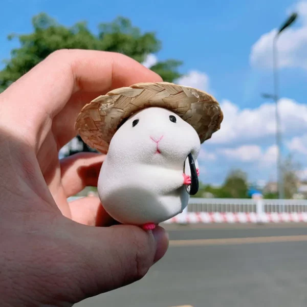 Cute Hamster with Straw Hat