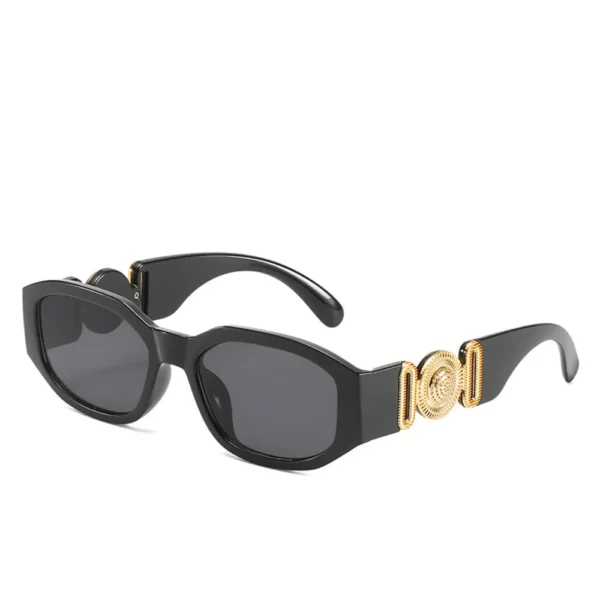 Classic Vintage Black Gold Sunglasses - Image 3