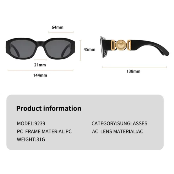 Classic Vintage Black Gold Sunglasses - Image 5