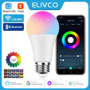 Smart Light Bulb WiFi/Bluetooth Dimmable LED App Control Support Alexa/Google Home